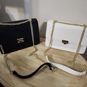 Classic Chain Strap Crossbody Bag - Black or White